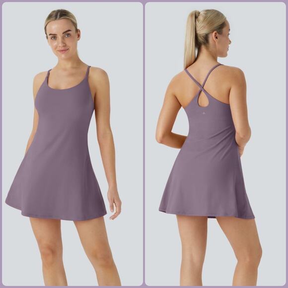 Halara Dresses & Skirts - Halara SoftlyZero™ Plush Backless Active Dress Tulip Purple Size XS NEW/NWT!